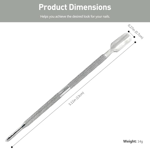 Stainless Steel Cuticle Pusher Set - Dual-Sided Manicure Tools (5 Pcs)