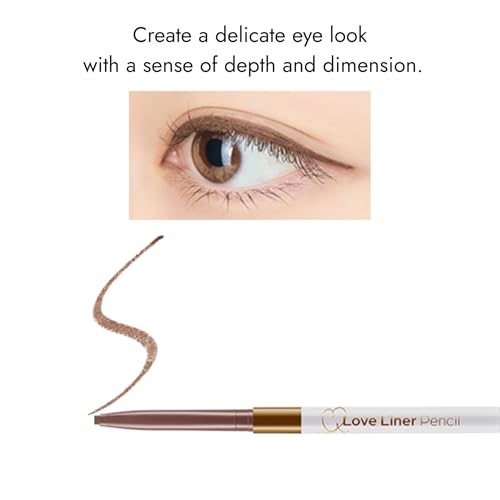 LoveLiner Pencil Eyeliner, Long Lasting Eyeliner for Precision & Versatility, Smudge-Proof, Soft Rewindable Tip, Travel-Friendly Design, Ash Brown