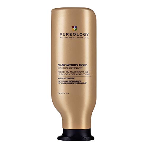 Pureology Nanoworks Gold Conditioner - For Very Dry and Color-Treated Hair, Restores & Strengthens Hair, Sulfate-Free & Vegan