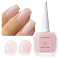 AzureBeauty 18ml Jelly Pink Nail Polish - Light Peach, Quick Dry, Long-Lasting