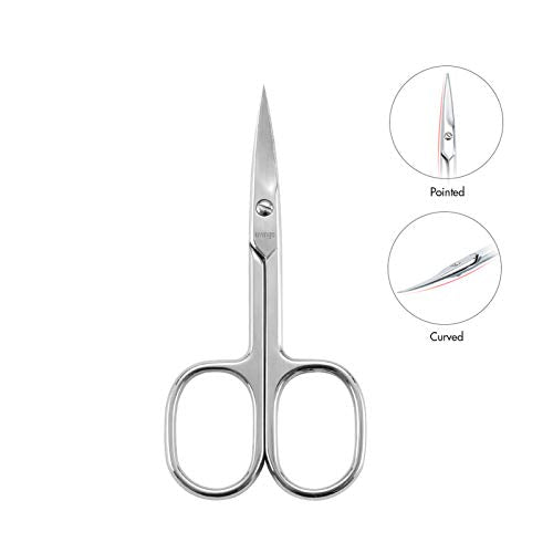 LIVINGO Curved Stainless Steel Cuticle Scissors with Sharp Pointed Tip
