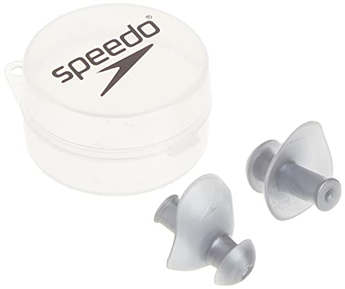 Speedo Unisex-Adult Swim Training Ergo Ear Plugs Silver, 1 Pair (Pack of 1)