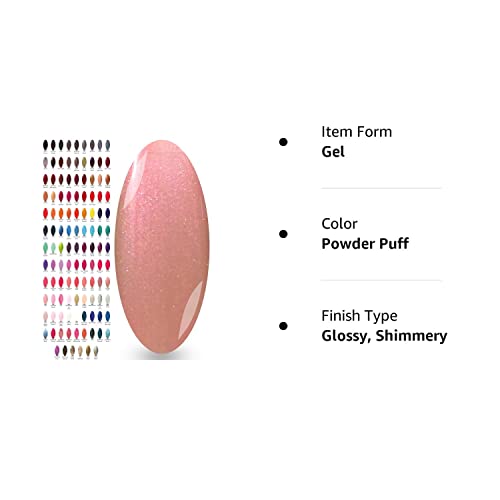 Baby Pink Gel Nail Polish - (Powder Puff) Light Soft Sparkly NYK1 Coral Pinky UV LED Nailac Gel Polish Colour