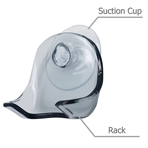EIKS 2 Pack Portable Razor Holder Rack Shelves with Suction Cup Hooks Apply for Shower Bathroom Travel Wall Mounting Reusable
