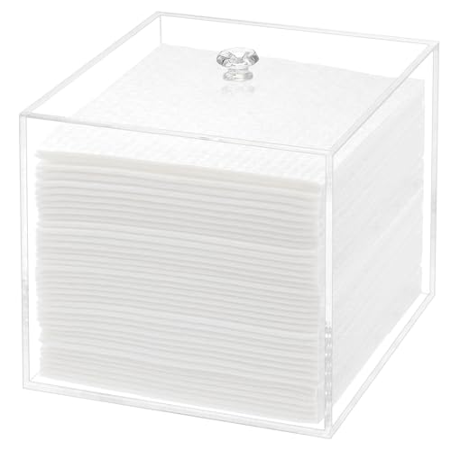 Disposable Face Towel Holder, Facial Towelettes Container Box, Acrylic Box for Facial Towels, Clear