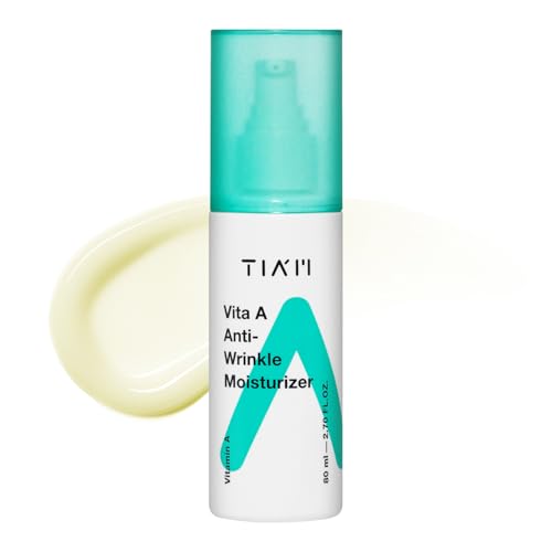 TIAM Vita A Anti-Wrinkle Moisturizer, 2.7 fl oz, Lightweight Moisturizing Cream for Firming, Soft and Glowy Skin, Korean Skin Care