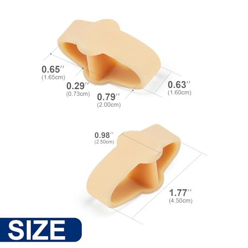Promifun Beige Gel Toe Corrector 10-Pack for Bunion & Overlapping Toe Relief
