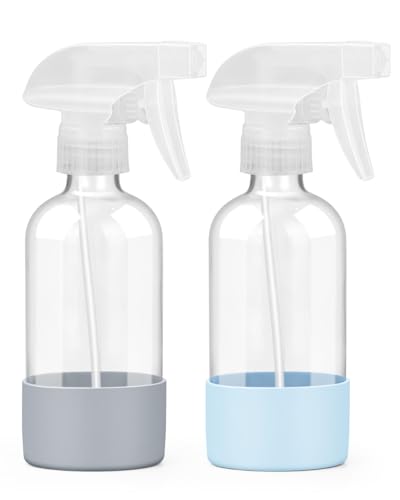 2 Pack 8oz Glass Spray Bottles with Silicone Sleeves
