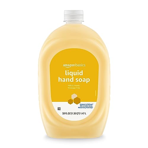 Amazon Basics Liquid Hand Soap Refill, Milk and Honey Scent, Triclosan-Free, 50 Fluid Ounces, 2-Pack (Previously Solimo)