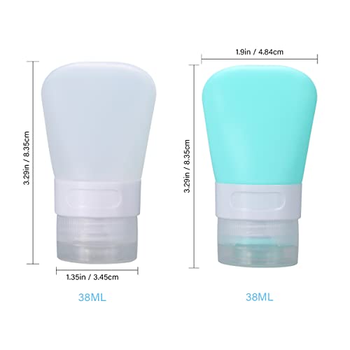 2-Pack Silicone Travel Bottles, 1.3oz Leak-Proof Containers with Bag