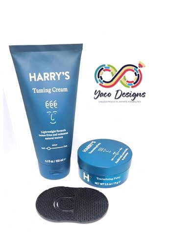 Harry's Hair Taming Cream & Texturizing Putty Set with Comb