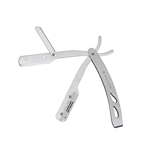 the shave factory Straight Edge Razor Kit - with Single | Stainless Steel razors for men from (Matte / 200 Derby Professional Blades)