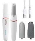 MOVELOVE White Rechargeable Electric Callus Remover for Feet, Dual Speed Foot File