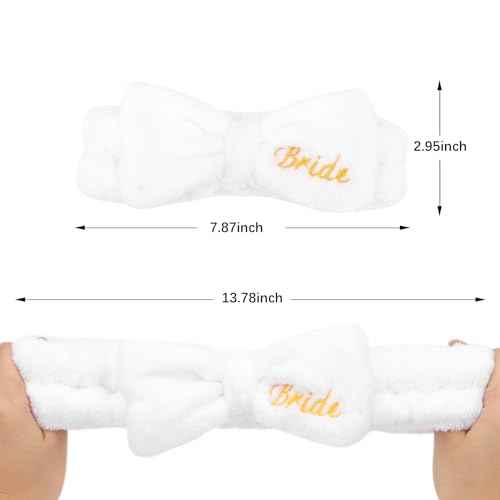 Semato Bachelorette Party Favor Set - Bride & Bridesmaid Spa Headbands (1 Bride + 7 Blue)