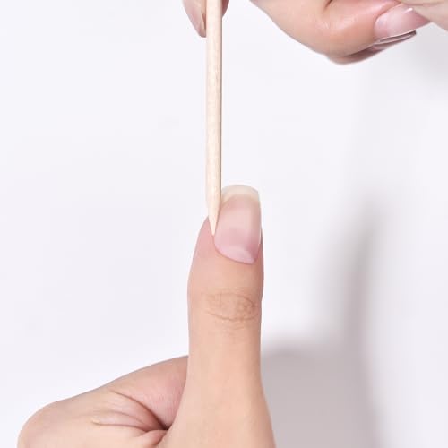 5PCS Orange Wood Nail Stick Set with Storage Tube - Double Sided Cuticle Pusher & Remover