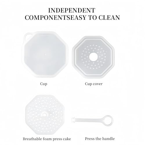 2Pcs Foam Maker For Face Wash,Face Wash Foamer,Press Type Soft,Fluffy,Delicate,Micro Foam.Dense Foam,Easy To Clean And Travel