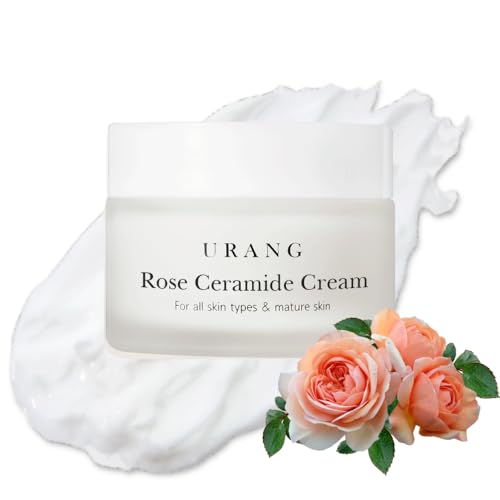 URANG Rose Ceramide Cream | Organic Natural Anti-Aging | Deep Ceramide Moisturizer | Natural Skin care For Oily, Dry, Sensitive, & Mature Skin | 1.69 oz