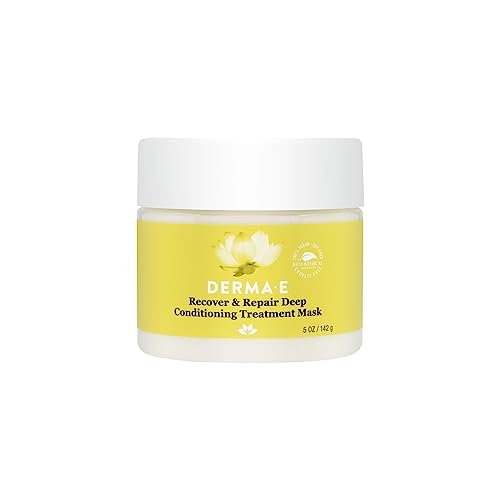 DERMA E Recover & Repair Deep Conditioning Treatment Mask - Argan Oil Hydrating Hair Mask Restores Dry, Damaged, Color Treated or Frizzy Hair, 5 Oz