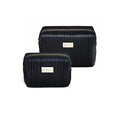Set of 2 Toiletry Bags for Women, Travel Toiletry Bag for Cosmetics, Makeup, Toiletries | Large Capacity Toiletry Bags for Traveling, Cosmetic Pouch, Makeup Bag Small and Large Size, Ebony