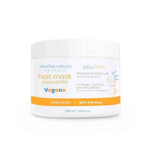 Hair Mask Jolly Kids |Vegan | Moisturizes and Nourishes | For All Hair Types, Curly, Straight | Promotes Healthy Growth | Mascarilla para Ni?os |10 Oz