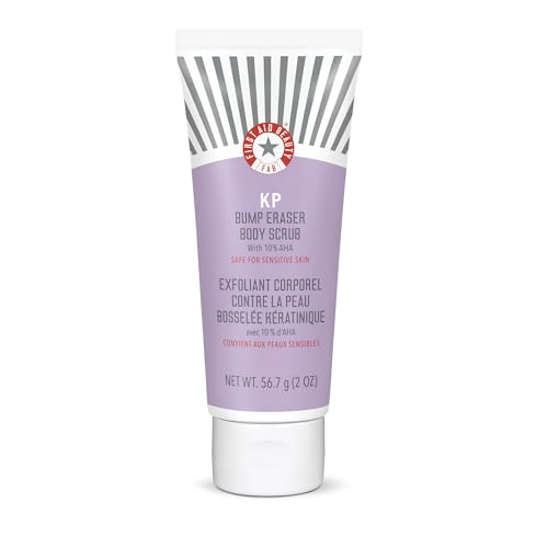 First Aid Beauty KP Bump Eraser Body Scrub Exfoliant for Keratosis Pilaris with 10% AHA 2 oz.