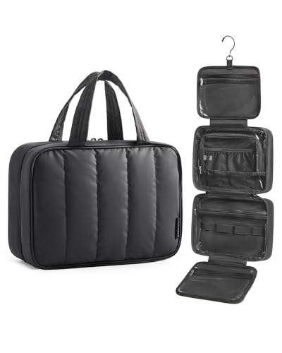 BAGSMART Travel Toiletry Bag with Hanging Hook - Waterproof Makeup Organizer