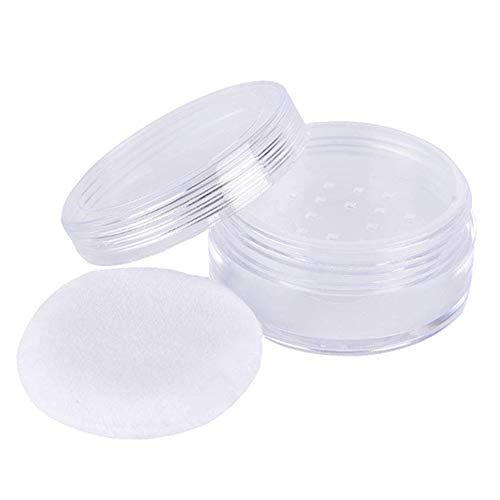 2Pc 50g Refillable Loose Powder Container with Sifter