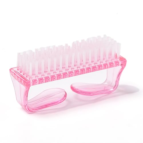 Nail Brush Set for Manicure and Pedicure Cleaning - 4 Pink Handle Brushes