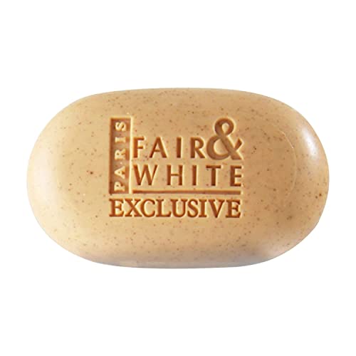 Fair and White Exclusive Exfoliating Soap - 7 oz / 200 g - Skin Brightening Bar, Moisturizing Soap for Uneven Skin Tone, with Vitamin C and Shea Butter