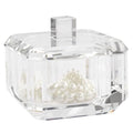 Crystal Candy Dish with Lid, Clear Candy Containers Desk Decor, Jewelry Box Candy Jar W 4" x H 3.5", Comes With Gift Box