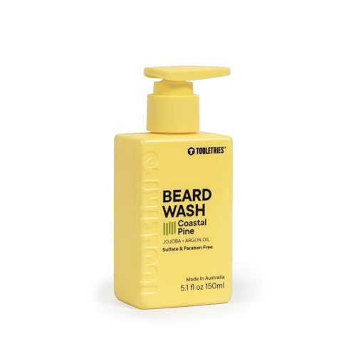 TOOLETRIES Hydrating Men¡¯s Beard Wash - Coastal Pine Scent - Sulfate & Paraben Free - Moisturising with Jojoba & Argan Oil - 5.1 fl oz (150ml)
