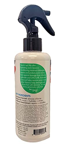 SoCozy Swim Leave In Conditioner Spray & Treatment for Kids Hair (8 Fl Oz) Protects & Repairs Pool, Sun & Salt Damaged Hair, Gentle Formula with Activated Charcoal, Vitamin B5 & Sunflower Seed Extract
