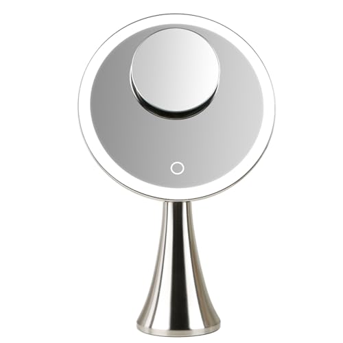 Surdy 9" Lighted Makeup Mirror with 5x/10x Magnification