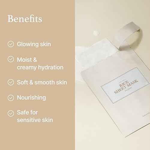 I'm from Rice Sheet Mask Pack of 5, Korean Rice Face Mask, Creamy Hydration for Dry, Combination Skin, Moist, Milky Essence, Biodegradable, Vegan, Hypoallergenic, 20ml