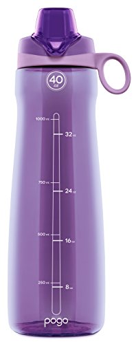 Pogo BPA-Free Tritan Plastic Water Bottle with Chug Lid, 40 Oz, Purple