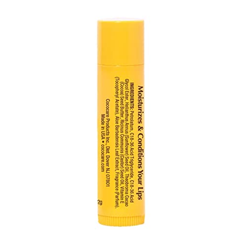 Cococare Cocoa Butter Lip Balm - The Little Yellow Stick Enriched with Natural Cocoa Butter - Conditions & Protects Lips with Hydrating Formula - 0.15oz (10 Sticks)