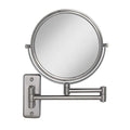 Zadro 7" Wall Mounted Wardrobe, Vanity Makeup Mirror with Magnification & Extending Arm (Large | 12.25" x 12" | 8X/1X, Satin Nickel)