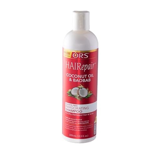 ORS HAIRepair Coconut Oil & Baobab Invigorating Shampoo - Coconut Oil and Baobab Restoring Conditioner - Coconut Oil & Baobab Vital Oils - Bundle