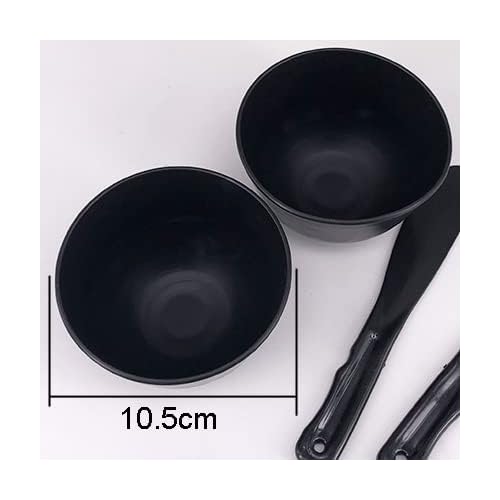 lasenersm 4 Pieces Rubber Facial Mask Mixing Bowl Facemask Bowl Mud Mask Mixing Bowl DIY Skin Care Mixing Tool for Lady Women Home Beauty Salon Use, Black