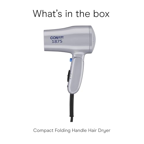 Conair 1875W Compact Folding Hair Dryer with Dual Voltage