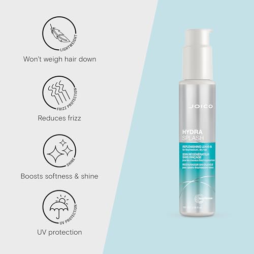 Joico HydraSplash Replenishing Leave-In | For Fine, Medium, Dry Hair | Boost Shine & Softness | Tame Frizz & Hydrate | With Sea Kelp & Coconut Water | 3.38 Fl Oz