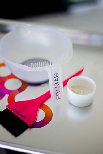 FRAMAR Classic Hair Color Brush Pink - Hair Dye Brush for Balayage & Foil Applications