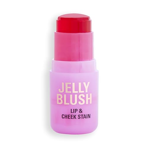 Revolution Jelly Blush Stick Lip & Cheek Stain Strawberry Red