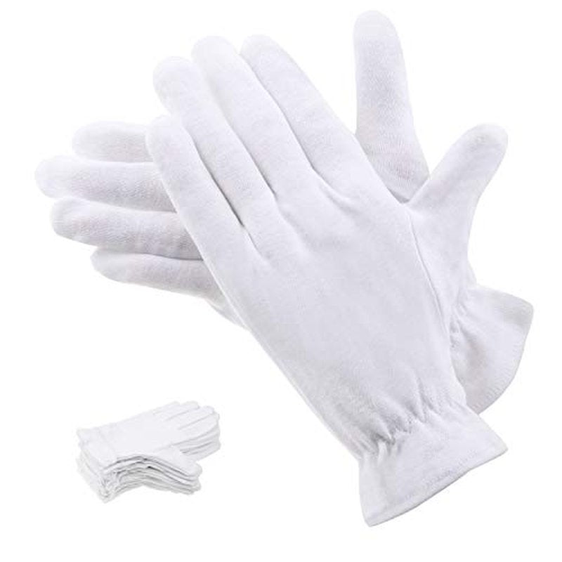 100% Cotton Gloves for Dry Hands & Eczema - 10 Pairs