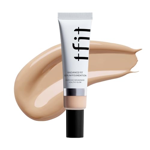 TFIT Radiance Fit Serum Foundation - Flawless Coverage, Dewy finish, Long-lasting, Lightweight, Korean Makeup,1.05 Oz. (C1.5 Lingerie, 1.05 Oz.)