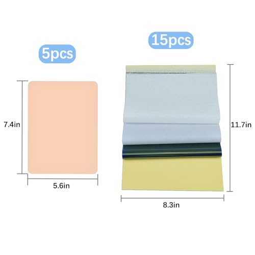 Tattoo Practice Skin Kit 5pcs 3MM + 15pcs Transfer Paper