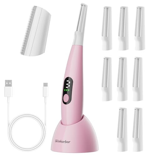 Sonic Dermaplane Razor for Women Face,Women¡¯S Facial Exfoliation & Peach Fuzz Hair Removal System,Anti-Aging?3 Speeds?8 Dermaplaning Blades?Rechargeable,Sonic Dermaplaning Tool