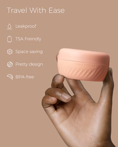 TakeToday 2oz Travel Containers, 4 Pack, TSA Approved Silicone Jars