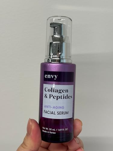 Envy Collagen & Peptides Face Serum - Dermatologist Tested - Locks in Moisture, Skin Tightening, Anti-aging, Hydrating Facial Serum - Korean Skin Care - All Skin Types - 1.69 Fl. oz