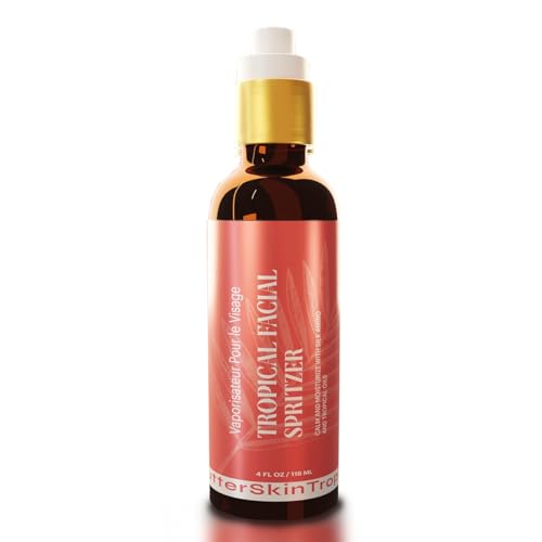 Facial Spritzer Bulgarian Rosewater Refresher Makeup Remover Spray for Face with Tropical Plant Extracts, Nut Oils, and Silk Amino